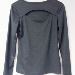 Peekaboo Black Long Sleeve Top